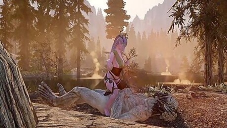 Druid Seducing Creatures With Her Pink Pussy