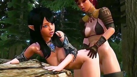 Animated 3d Elves Have Sex In The Forest