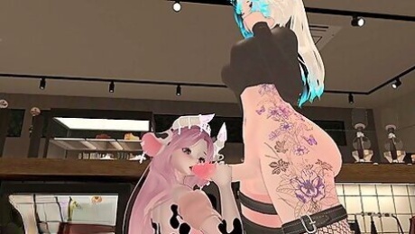 Bimbo Cow Barista Has Milk For You! Lewd Erp Vr (ft. Sakkivr) With Car Toon