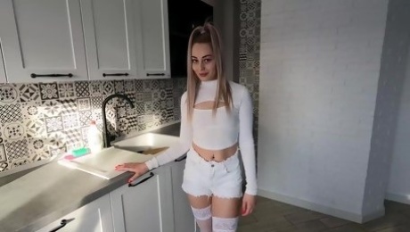 Sexy Plump-booty Blonde Teen Prefers To Fuck With Her Step-bro Instead Of Washing the Dishes