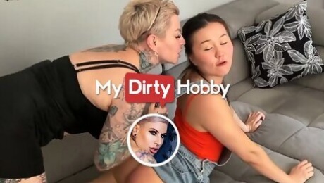 MyDirtyHobby - Seductive MILF Cat-Coxx Fucks Her Friend With A Strap On To Give Her A Lesson