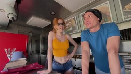 Redhead spinner Scarlett Jones amazing porn video